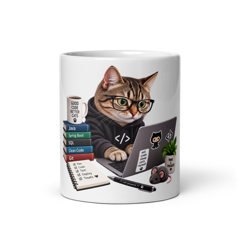 Engineer cat mug · White / 11 oz