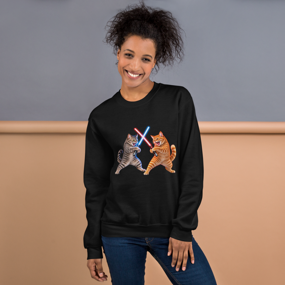 Cat wars Sweatshirt · Unisex / Black / S
