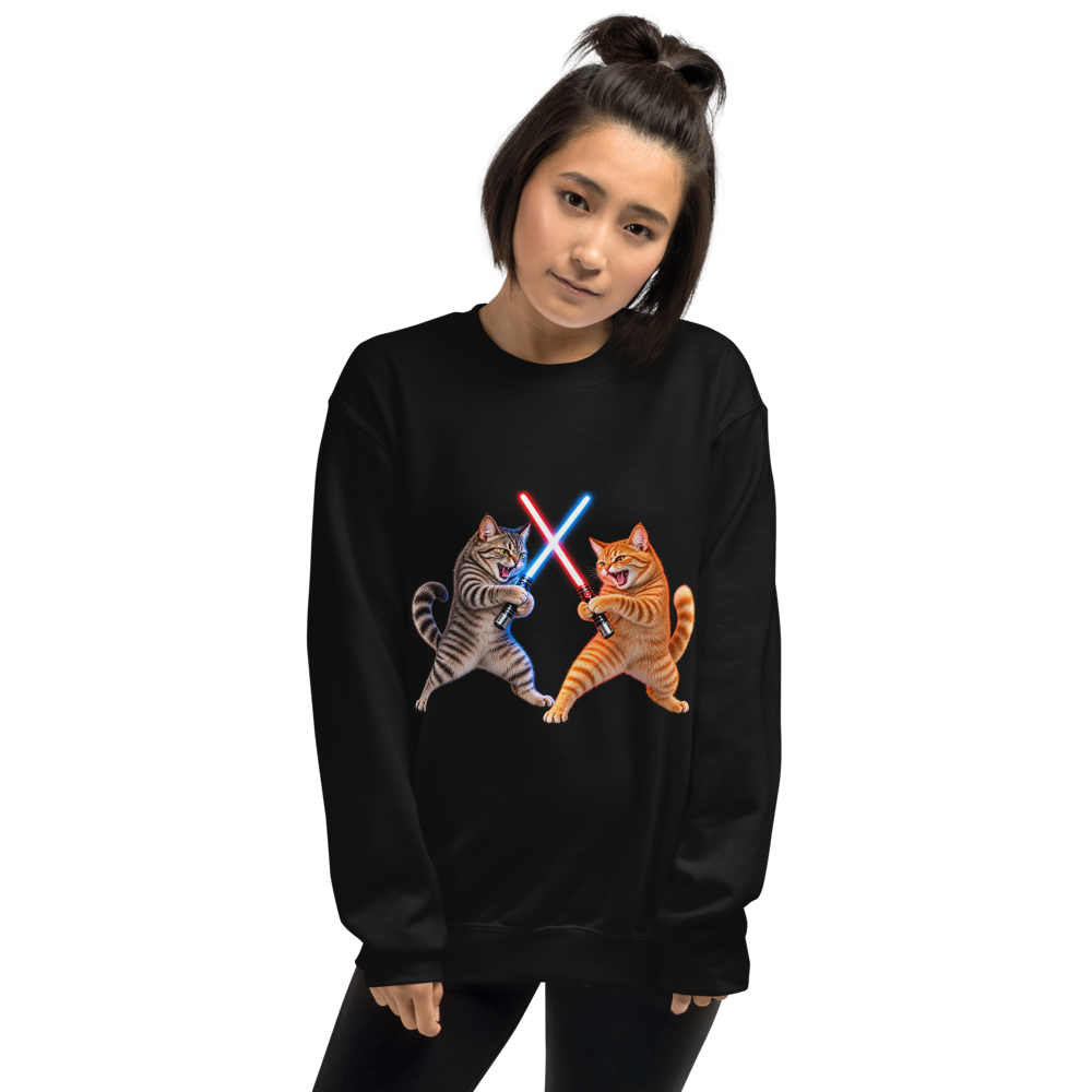 Cat wars Sweatshirt · Unisex / Black / S