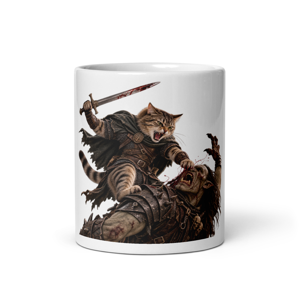 Cat vs Orc Mug · White / 11 oz