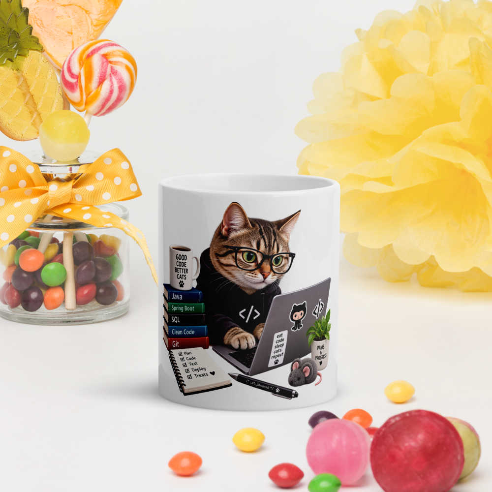 Engineer cat mug · White / 11 oz