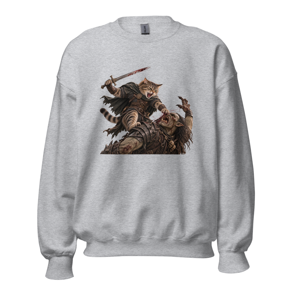 Cat vs Orc Sweatshirt · Unisex / Sport Grey / S