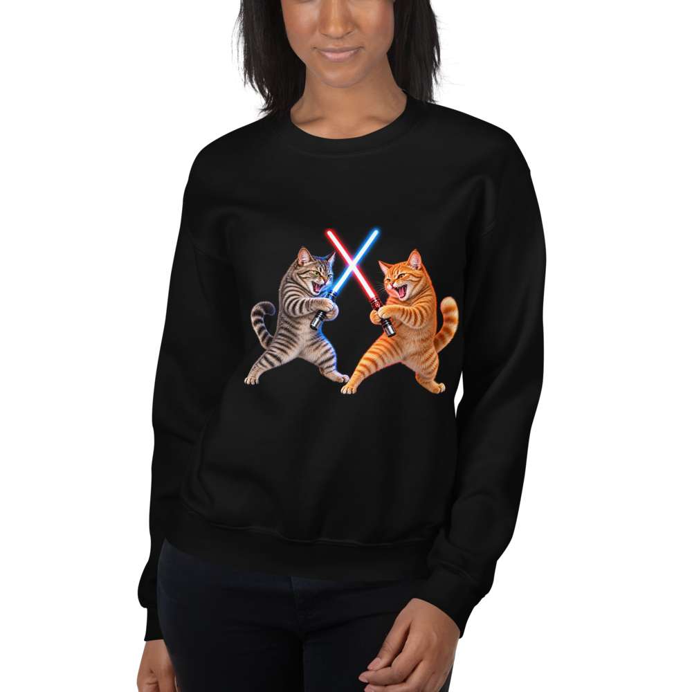 Cat wars Sweatshirt · Unisex / Black / S