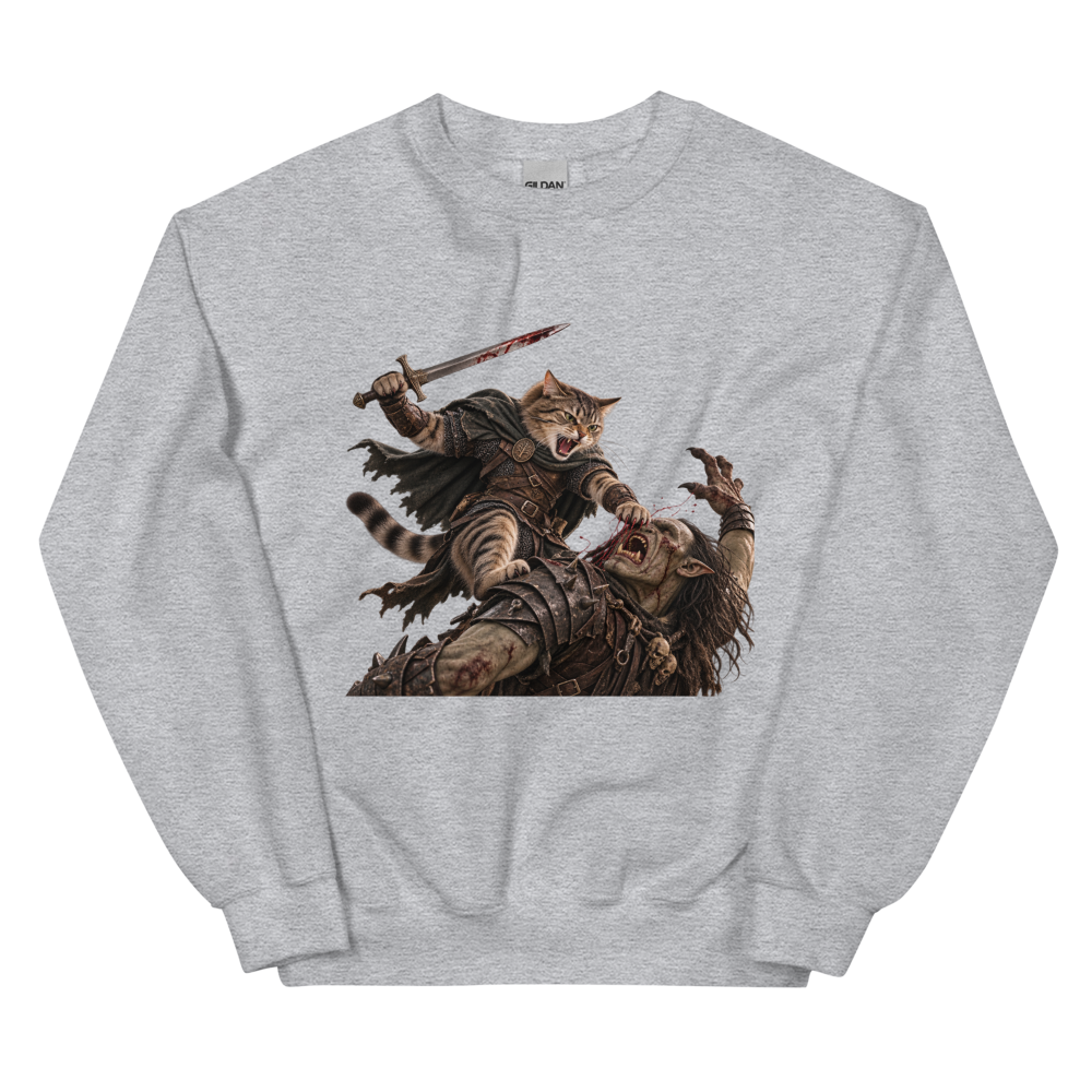 Cat vs Orc Sweatshirt · Unisex / Sport Grey / S