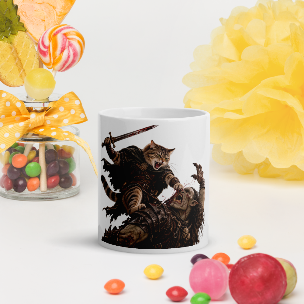 Cat vs Orc Mug · White / 11 oz