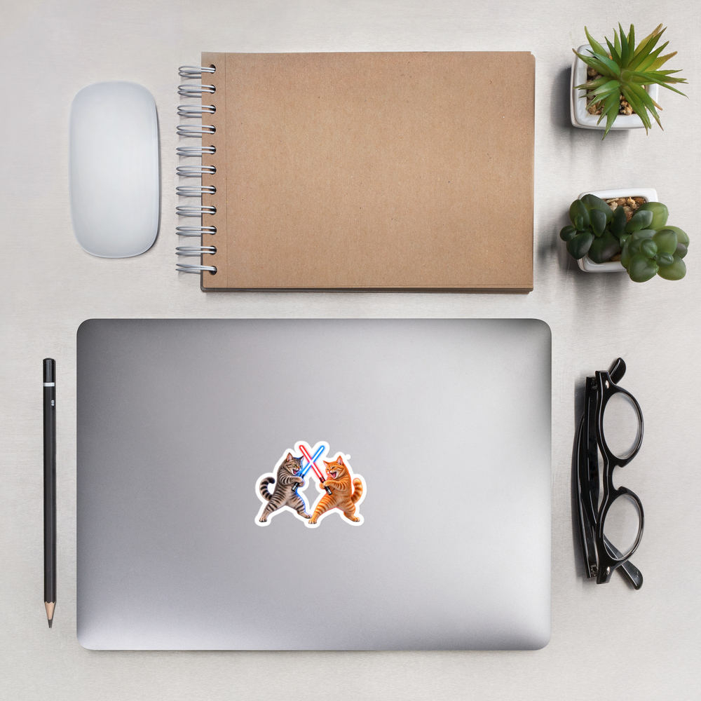Cats Wars Bubble-free Stickers · White / 3″×3″