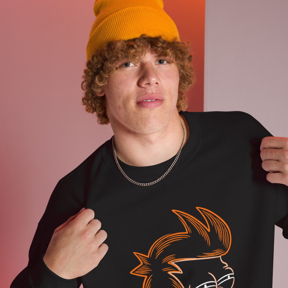 Suspicious Fry Unisex Sweatshirt · Unisex / Black / S
