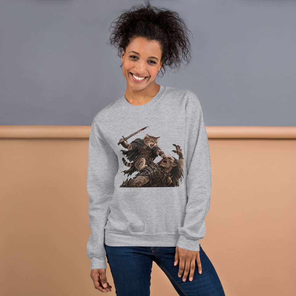 Cat vs Orc Sweatshirt · Unisex / Sport Grey / S