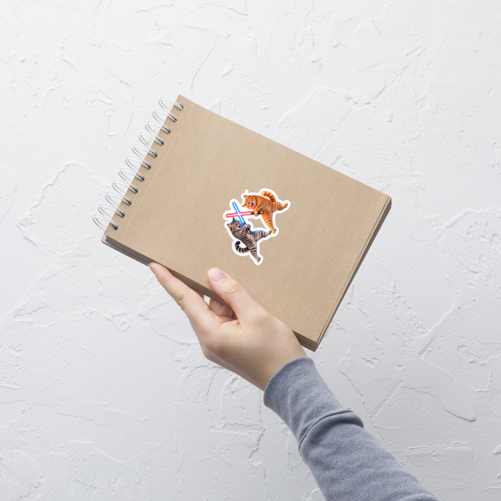 Cats Wars Bubble-free Stickers · White / 3″×3″