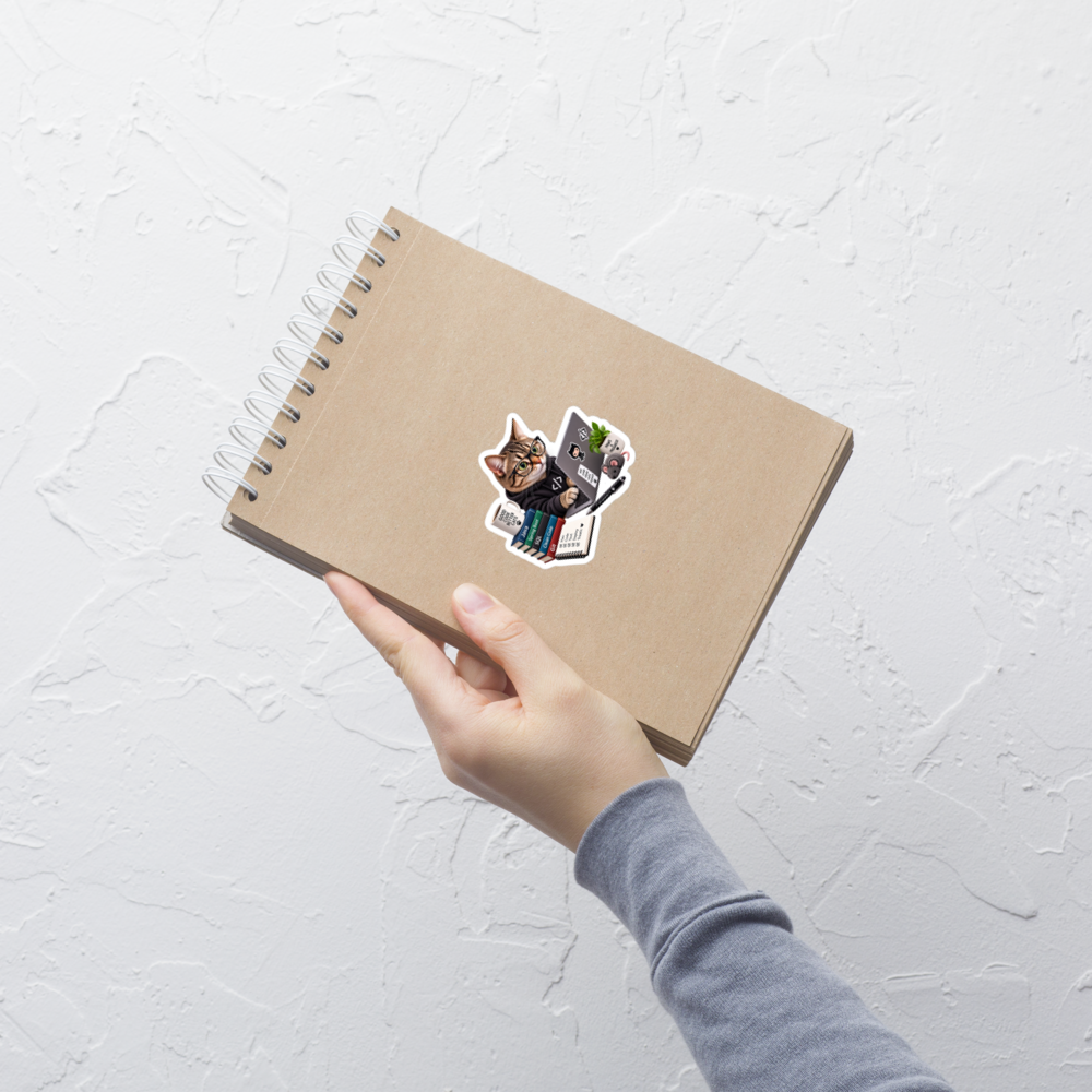 Engineer cat sticker · White / 3″×3″